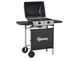 Churrasco a Gás com Tampa. Queimadores de 5,6kw. Churrasco e Rodas. 104x49x99cm Ge