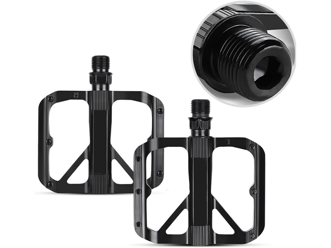Pedaleiras para bicicleta com 3 roletes esféricos, design leve em alumínio.