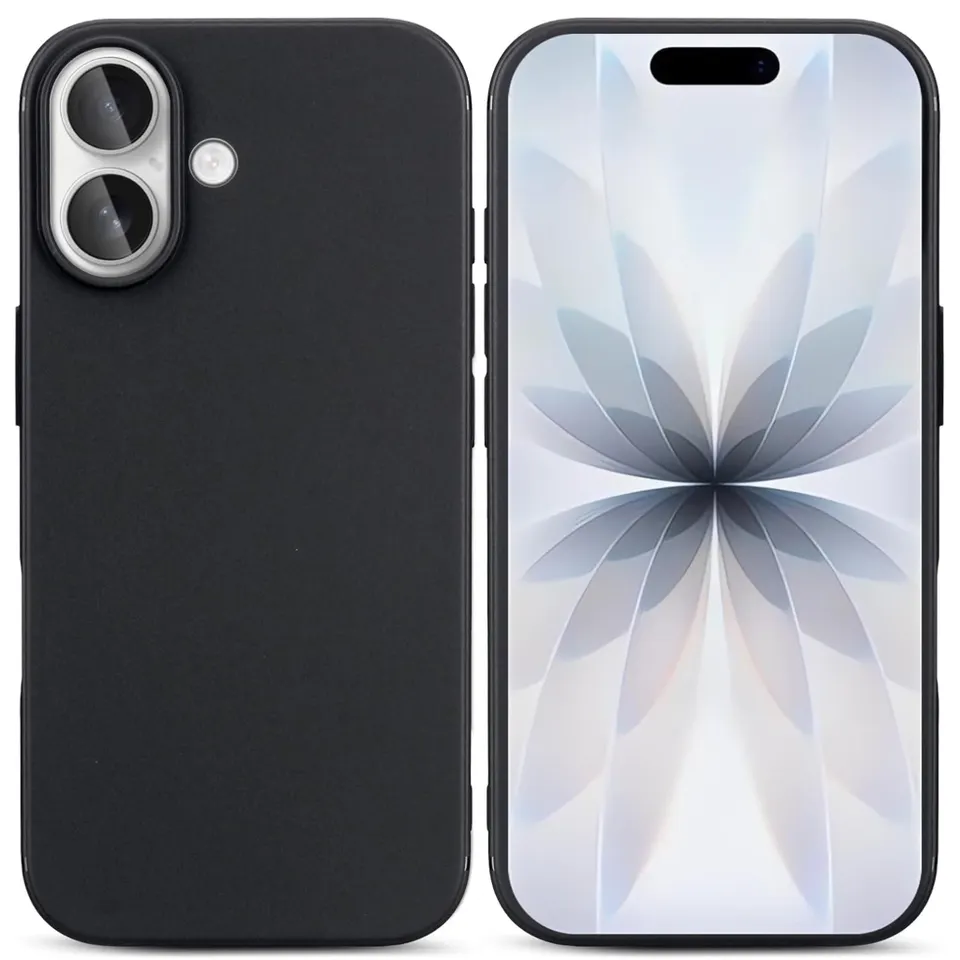 Capa De Silicone Preta Fosca Compatível Com Iphone 17