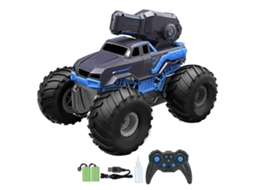 Walshlxq coche Rc Anfíbio Barco com Pulverizador de Água 1:16 Tração 4 Rodas com 2 Baterias para Crianças 6+ Azul