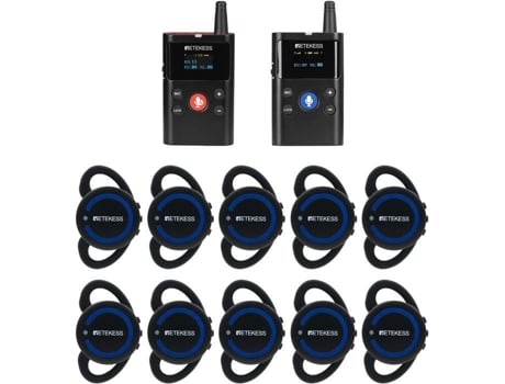 Sistema de microfone sem fio para guia turístico TT126R de 280 m, sistema de interpretação de áudio para visitas a fábricas (10 receptores)