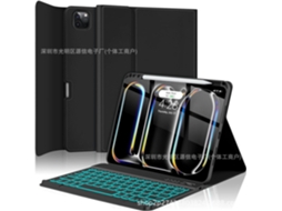 Capa Com Teclado Para Tablet Lurelia, Compatível Com I Pad Pro 11 Com Retroiluminado (modelo 2024, Preto, Teclado Bluetooth, Rato 2.4g