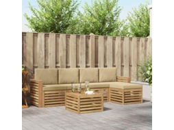 Vidaxl Conjunto De Sofás Para Exterior 6 Pcs Branco E Bege