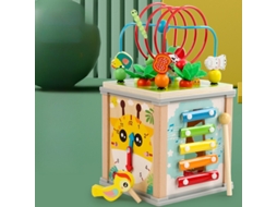Cubo De Atividades Em Madeira 7 Em 1 Para Bebés, Brinquedo Montessori Para Crianças A Partir De 1 Ano De Idade Hexinyigjly
