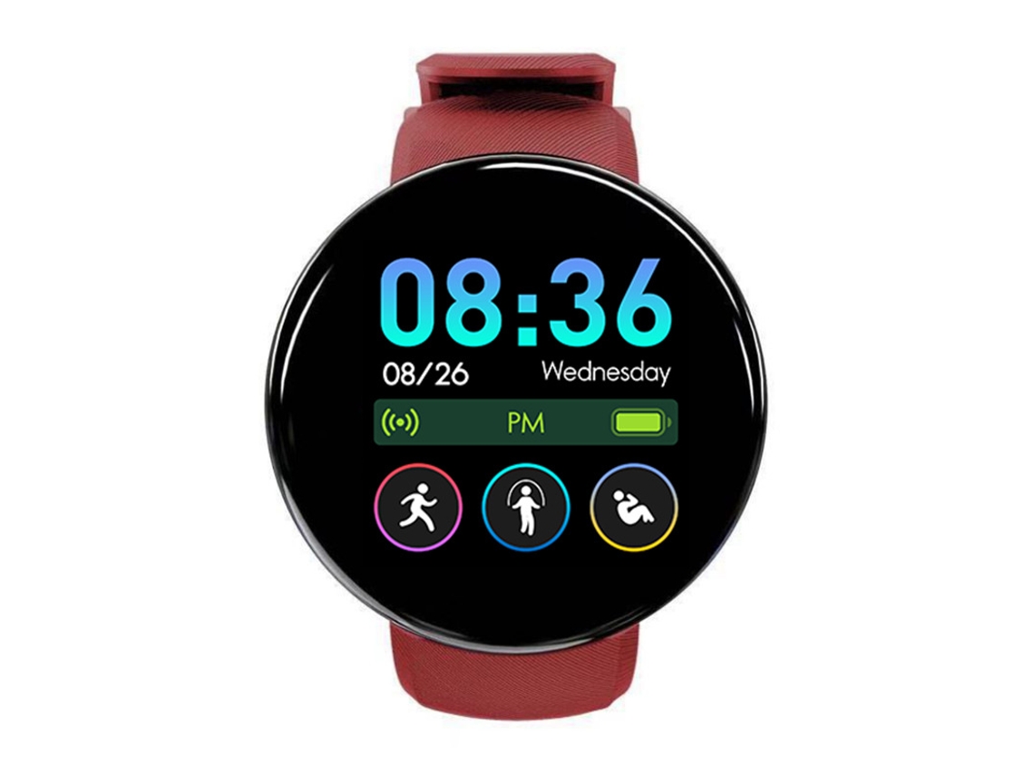 Relógio Inteligente Masculino E Feminino, Rastreador De Fitness, Bluetooth, Relógio Esportivo, Pedômetro Vermelho SUNNY SPACES