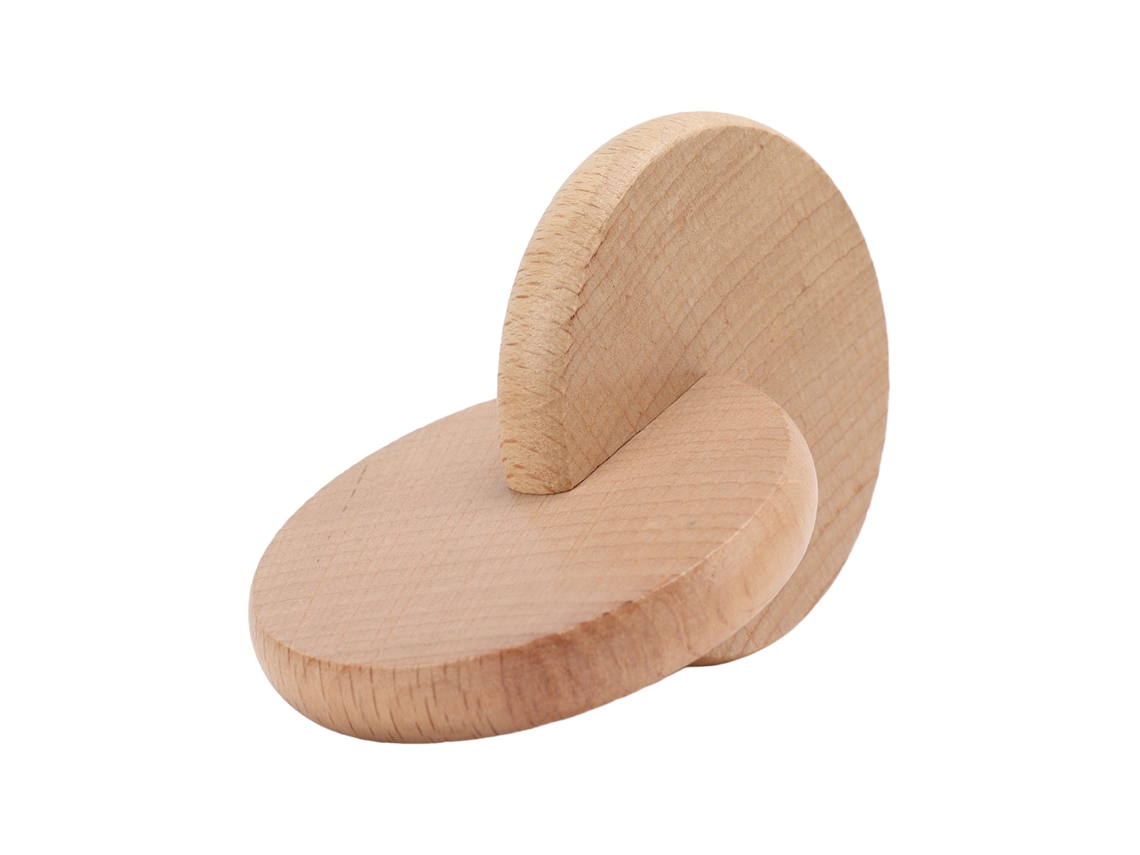 Ats 2pcs Juego de Discos Entrelazados de Madera Beech Montessori para Desarrollo Bebé, Juguetes Educativos Iniciales