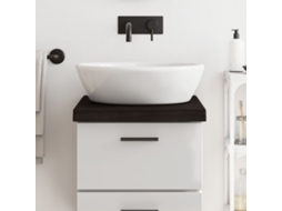 Vidaxl Bancada P/ Wc 40x60x(2-6)cm Madeira Tratada Maciça Castanho