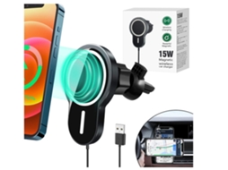 Carregador Carro Sem Ventilação para iPhone 12 Pro Max/13 YIZHOOD Magnética Preto
