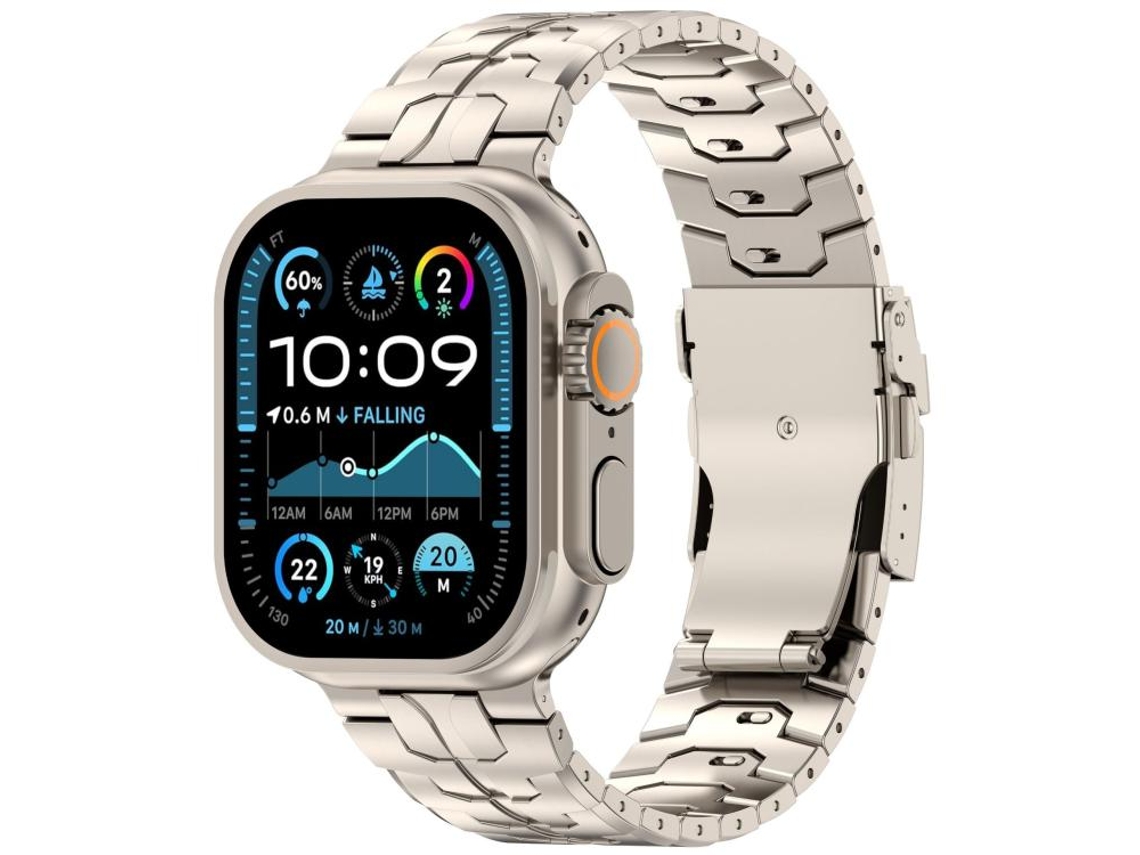 Bracelete para Apple Watch 46/49/45/44mm Liga de Titânio com fecho de segurança removível titânio XIAOMOYU