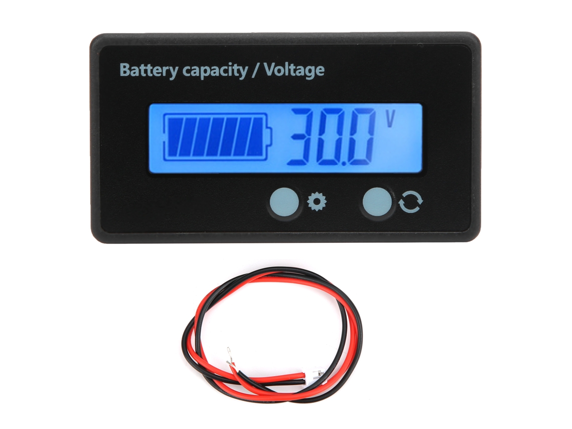 Yuru indicador de Nível de Bateria Voltmeter Lcd 10 100v Tester com Luz de Fundo Azul