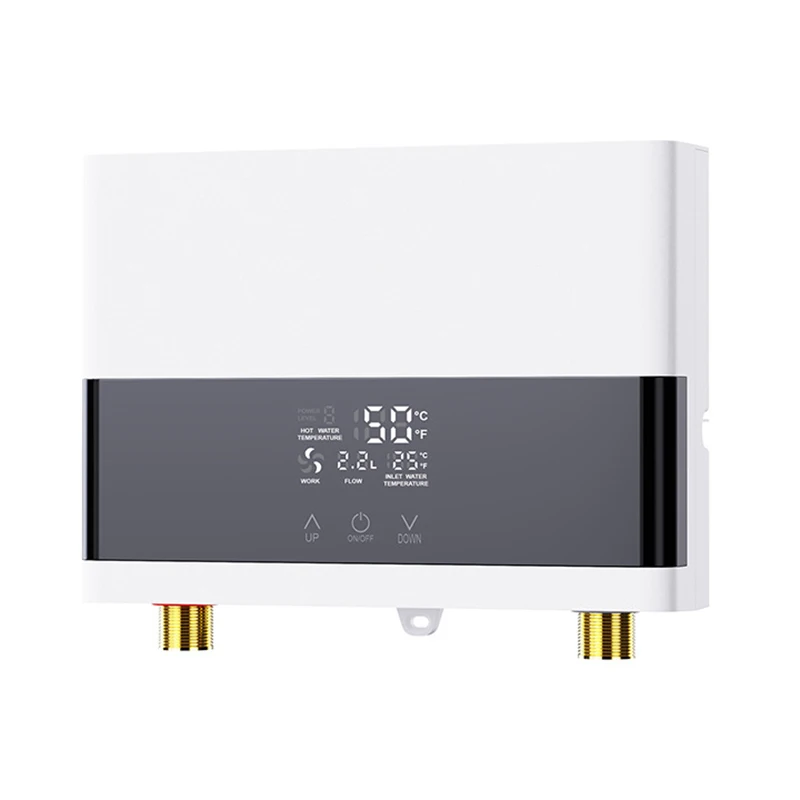 Aquecedor de Água Elétrico Instantâneo MDUG com Visor LCD e Controle Remoto (110v 4000w Branco)