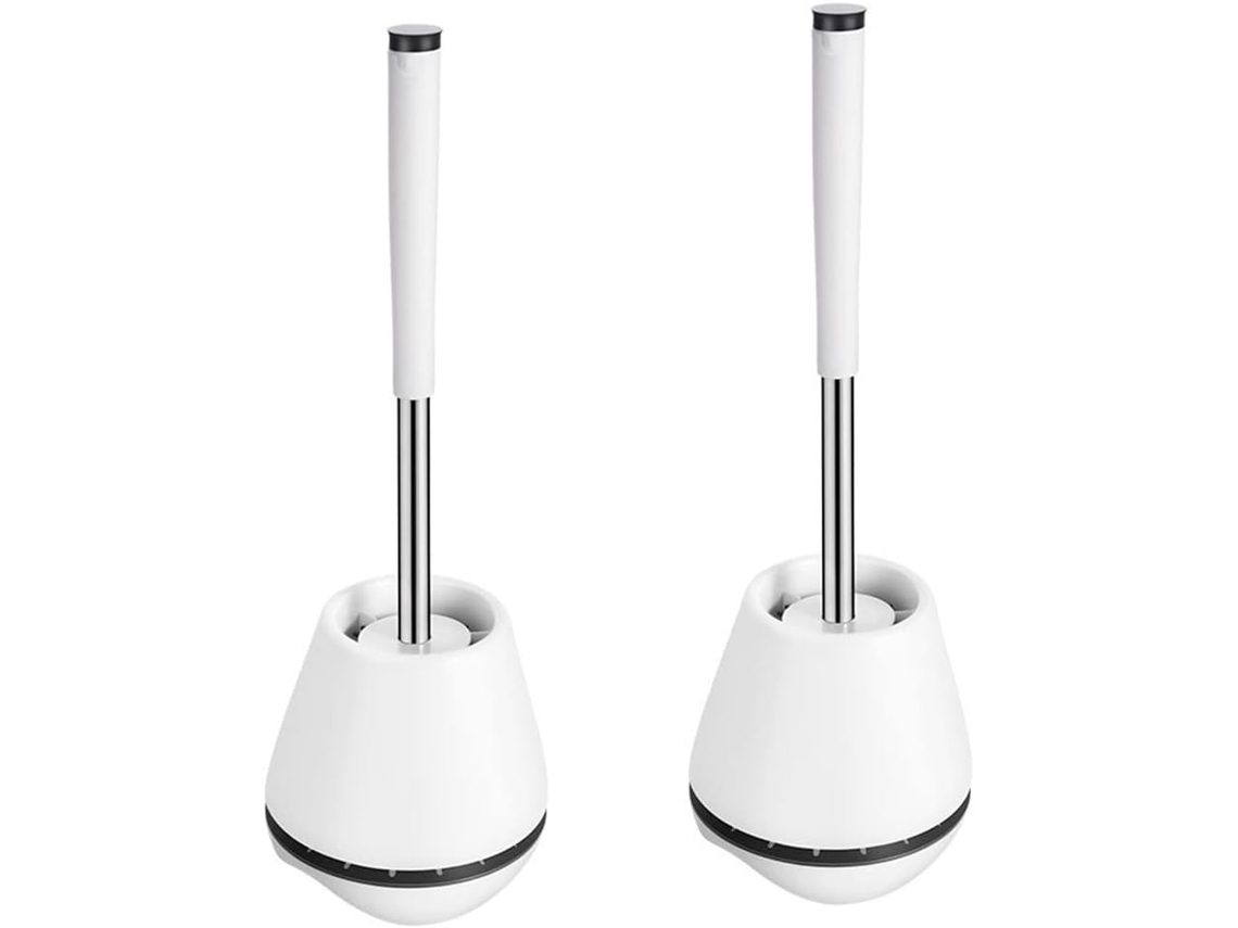 Conjunto De 2 Escovas De Vaso Sanitário E Suporte Para Produto De Limpeza Com Cerdas De Silicone. Gokoco