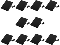 Nolitoy Conjunto De 10-mini Quadros Negros Reutilizáveis Com Clipe Duplo Para Supermercados, Material Pvc Preto, Ideal
