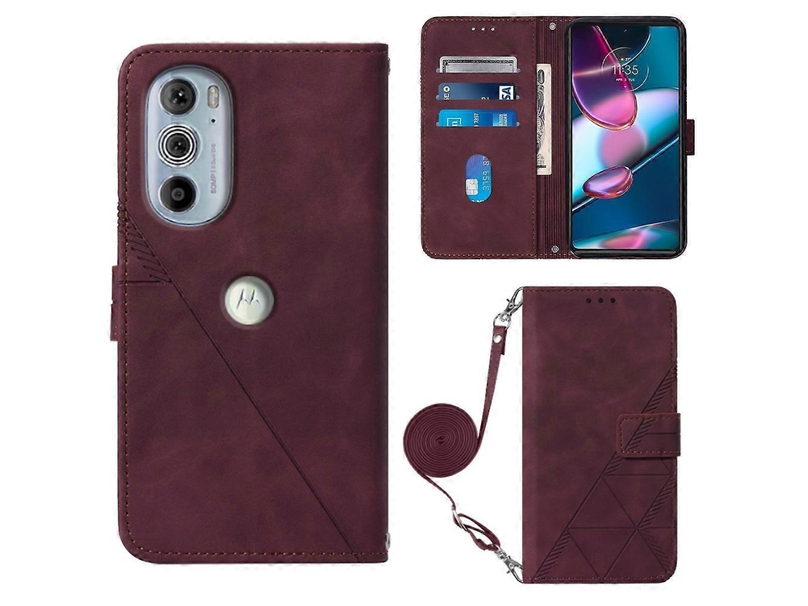 Capa De Couro Flip Com Relevo 3d Para Motorola Moto Edge 30 Pro / Edge 2022
