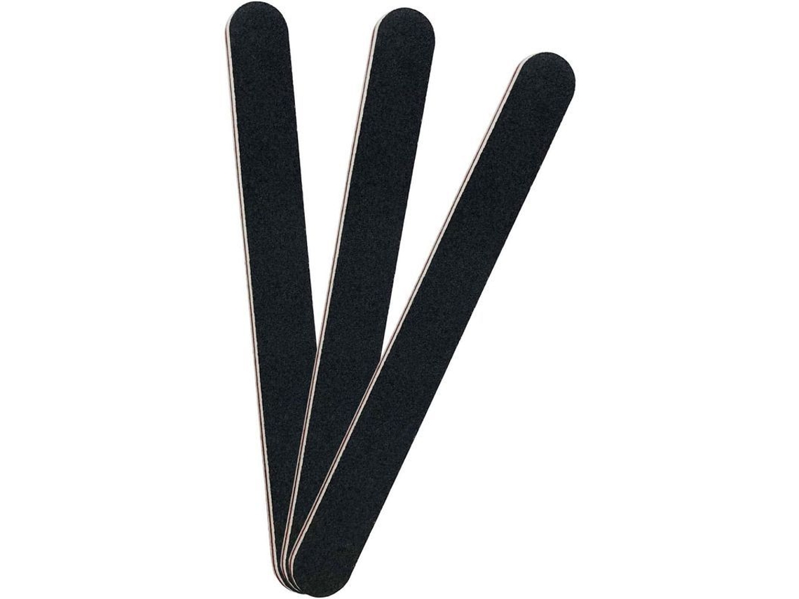 3 Unidades de Lixa para Unhas, Lixas de Esmalte Profissionais 100/180 Grit, Reutilizáveis para Unhas Naturais e Acrílicas, Preto
