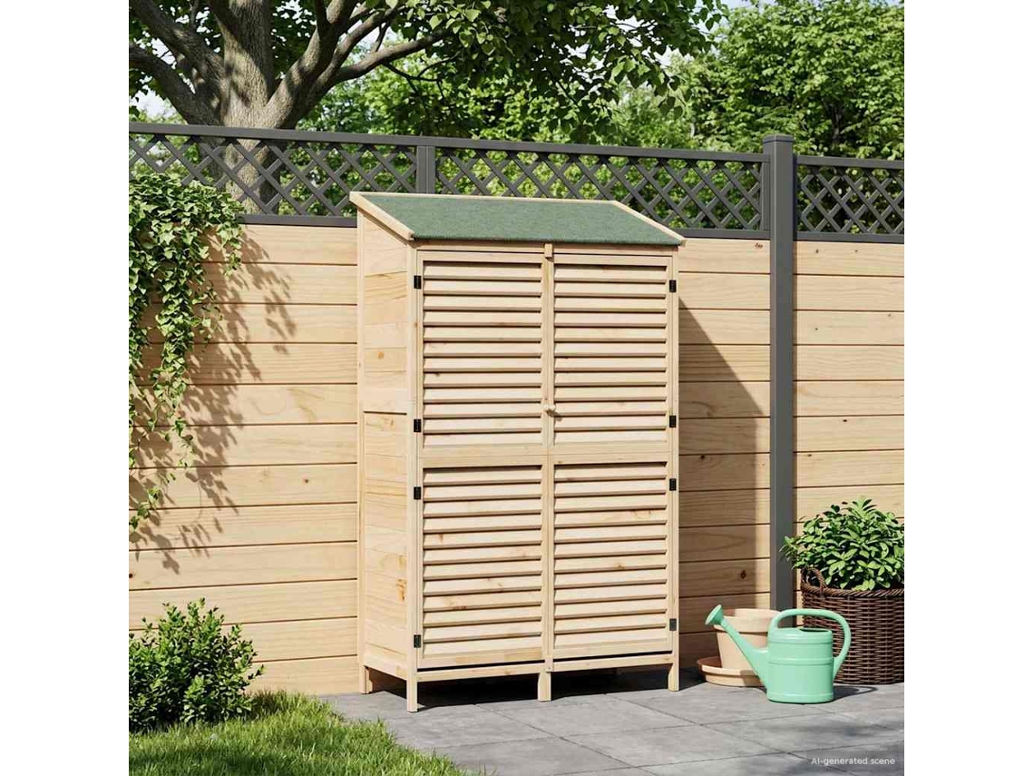 Vidaxl Galpão De Jardim Com Telhado Natural 106 X 56 X 176,5 Cm