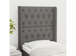 Vidaxl Cabeceira Cama C/ Abas Tecido 83x16x118/128 Cm Cinzento-escuro