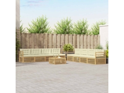 Vidaxl Conjunto De Sofás Para Exterior 9 Unid. Branco E Creme