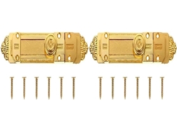 Conjunto De 2 Cadeados Deslizantes Dourados Vintage Para Quintal E Jardim