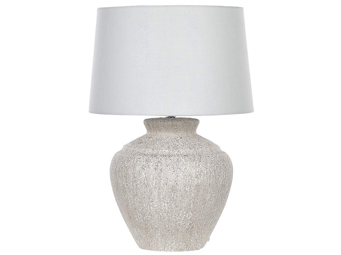 Candeeiro de Mesa BELIANI Caine de Cerâmica Creme Claro 40x40x60