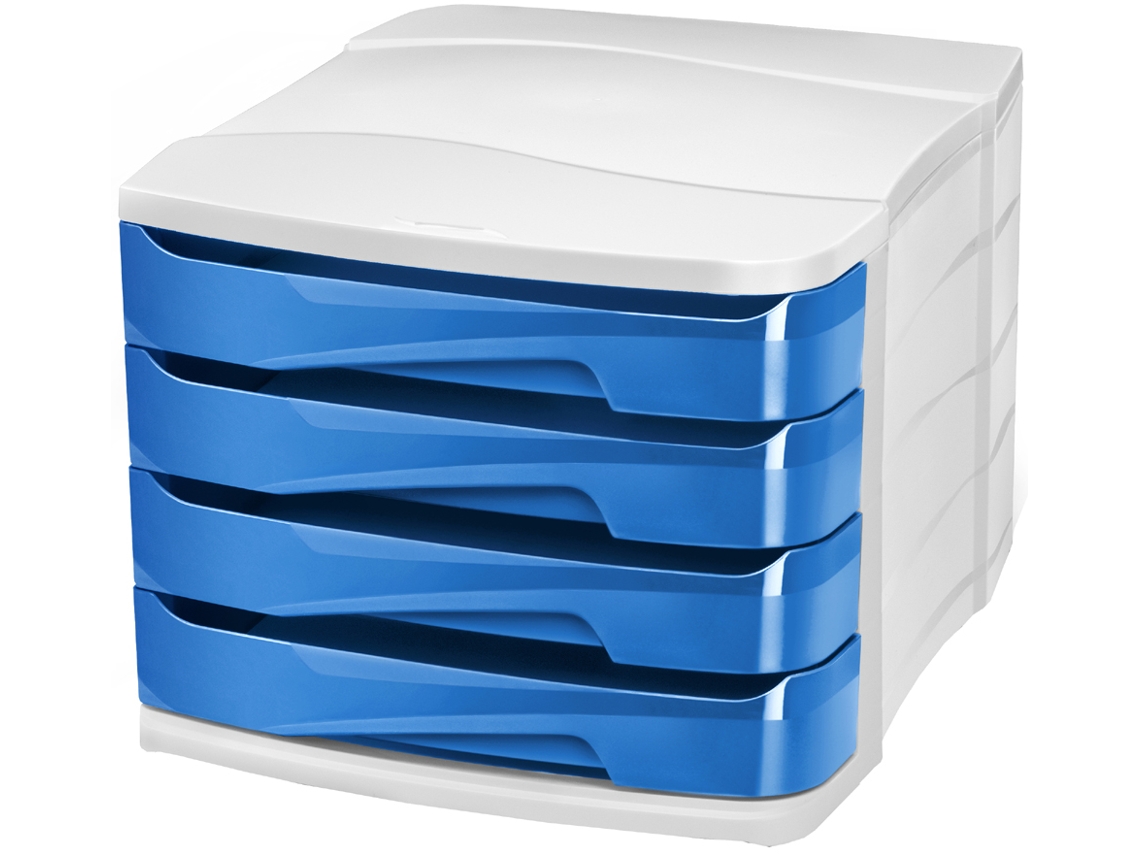 Caixa Gaveta CEP Gloss 4 Gavetas Azul