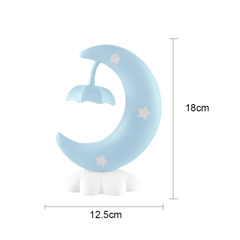(azul) Luminária Led Lua Recarregável Luz Noturna Para Mesa/sala