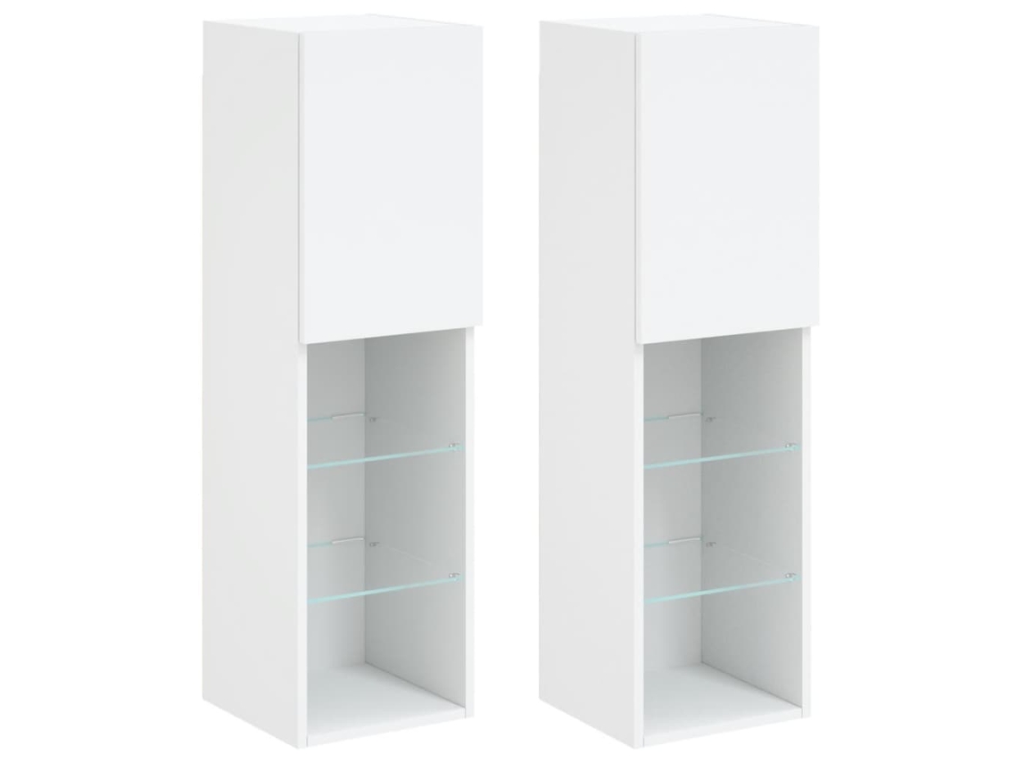 Tv Cabinet Set, Tv Cabinet Sets Vidaxl Branco Madeira Processada (30.5 X 30 X 102 Cm)