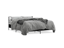 Cama Madeirametal VIDAXL Preto (203x153x74cm)