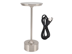 Lâmpada de Mesa Sem Fio Recarregável 2000mah Led 3 Níveis Brilho Portátil Usb C Prata