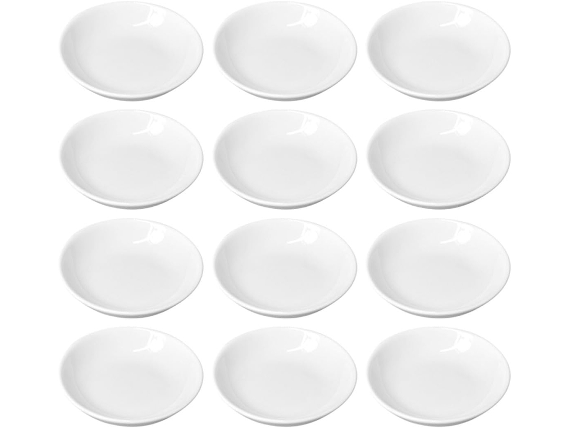 Conjunto Amosfun com 12 Bandejas Empilháveis de Plástico Branco para Mistura Cores, Paletas Multifuncionais Pi