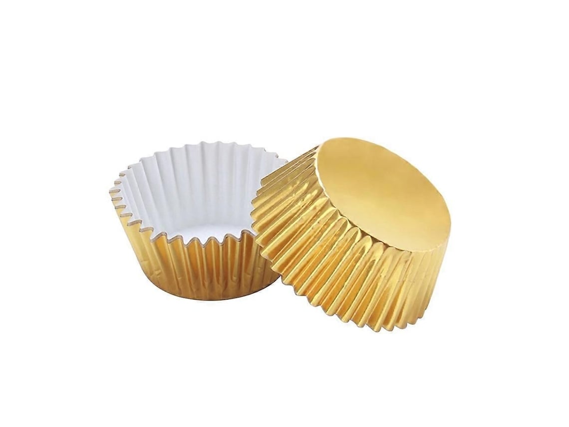 Forminhas De Cupcake De Alumínio Dourado (100 Unidades)