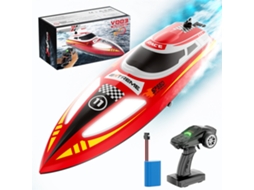 Vermelhoflytec V003 Barco Rc Rtr 2.4g 30km/h Led À Prova D'água Autoendireitante 3 Vel Refrigeração Brinquedo MDUG