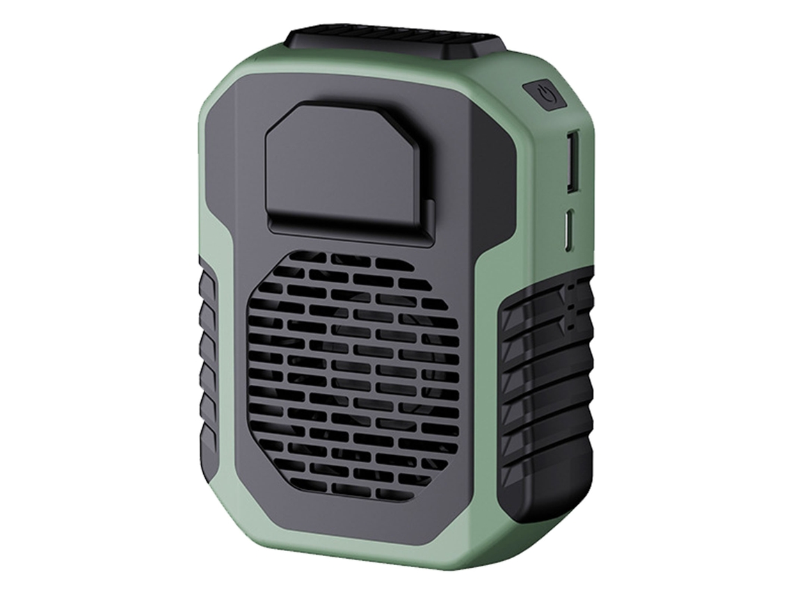 Ventilador Portátil Cintura 3 Velocidades Usb Recarregável Verde