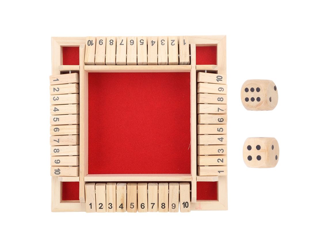 Mali jogo de Dados Shut The Box de Madeira 4 Lados Tabuleiro Educativo para Crianças e Adultos