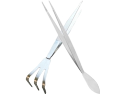 Kit de 2 Peças de Raspadores para Bonsai Kichouse, em Aço Inoxidável, com Pinça e Rastelo para Cuidados com Plantas e CHABERLU