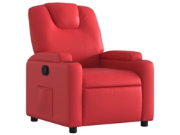 Poltrona reclinável couro VIDAXL artificial vermelho