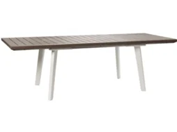 KETER Mesa extensível HARMONY jardim exterior terraço resina branco-cappuccino WxDxH cm ‎162–241x100.5x76.5