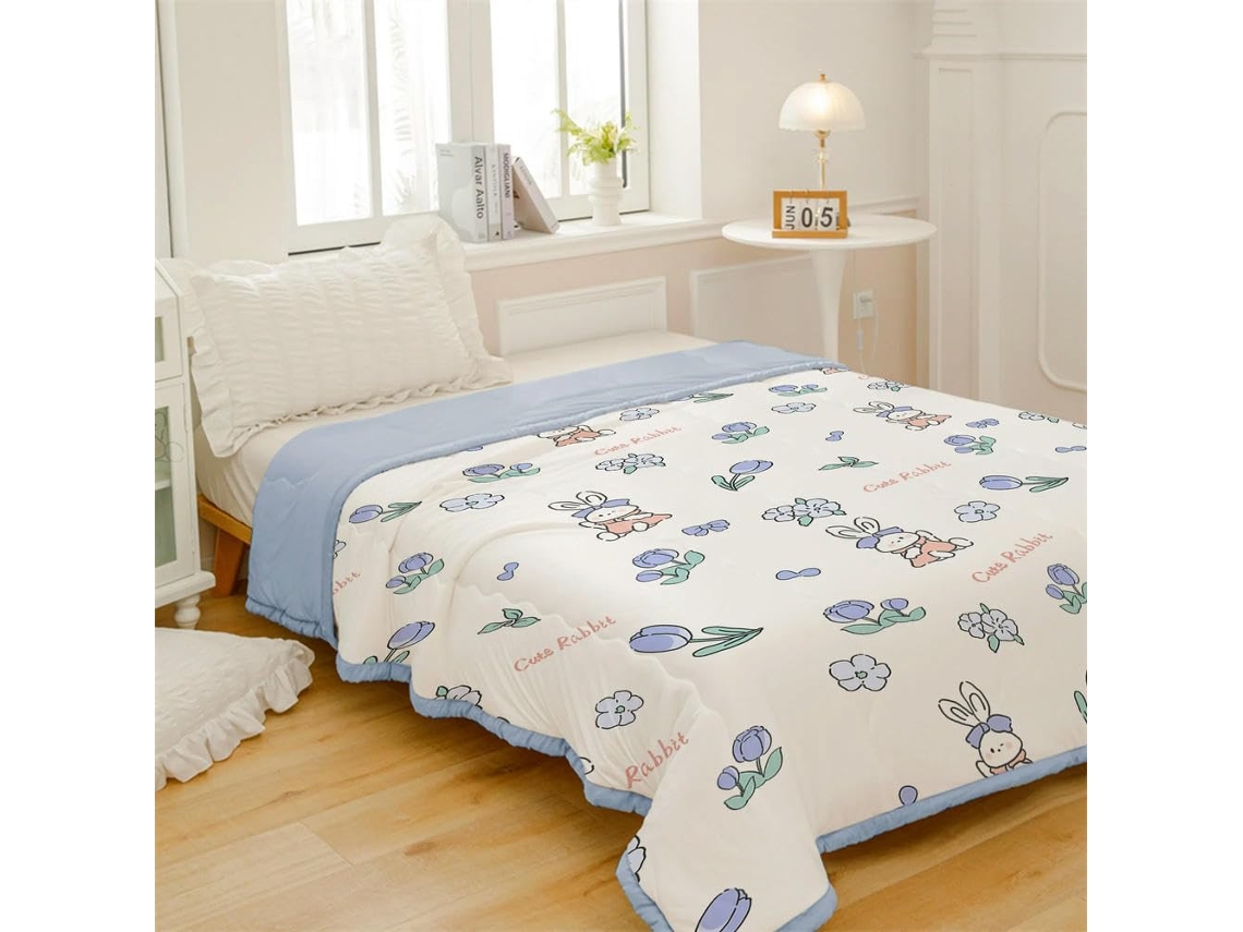 Edredom de Verão Bduck Fino e Macio para Ar Condicionado Ideal Todas as Estações Cobertor Cama Solteiro 150, M