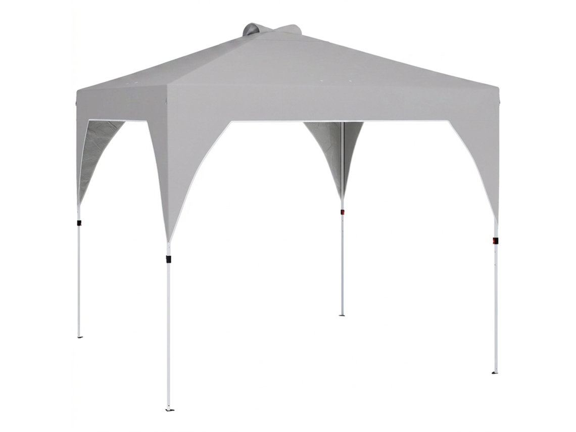 Gazebo dobrável 3x3m, laterais, bolsas, estacas, cinza escuro