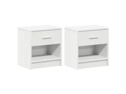 Bedside Cabinet, Bedside Cabinets Vidaxl Preto Madeira Processada (n/a)