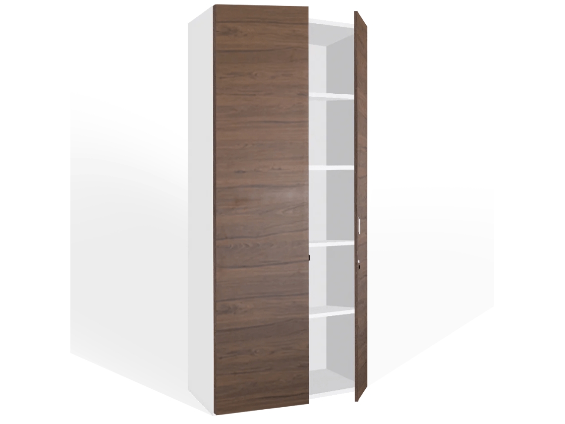 Armário de arquivo com portas. 5 prateleiras. 200 x 90 x 50 cm. Noz Branca. OFILIKE