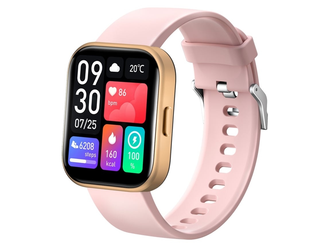 Smartwatch Tela Curva 3d De 2,0 Polegadas Bateria Com Duração De 60 Dias Em Espera 100 Modos Esportivos Rosa Yunzii