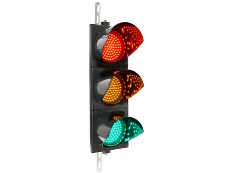 Semáforo para Interior e Exterior Ip65 Preto 3 X 200Mm 12-24V Com Luzes Led Verde Amarelo e Vermelho PRIMEMATIK