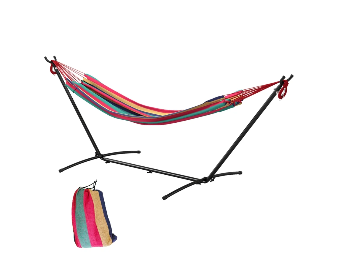Cama Rede Metal e Poliéster Cor Multicor 310x117x105 cm Outsunny