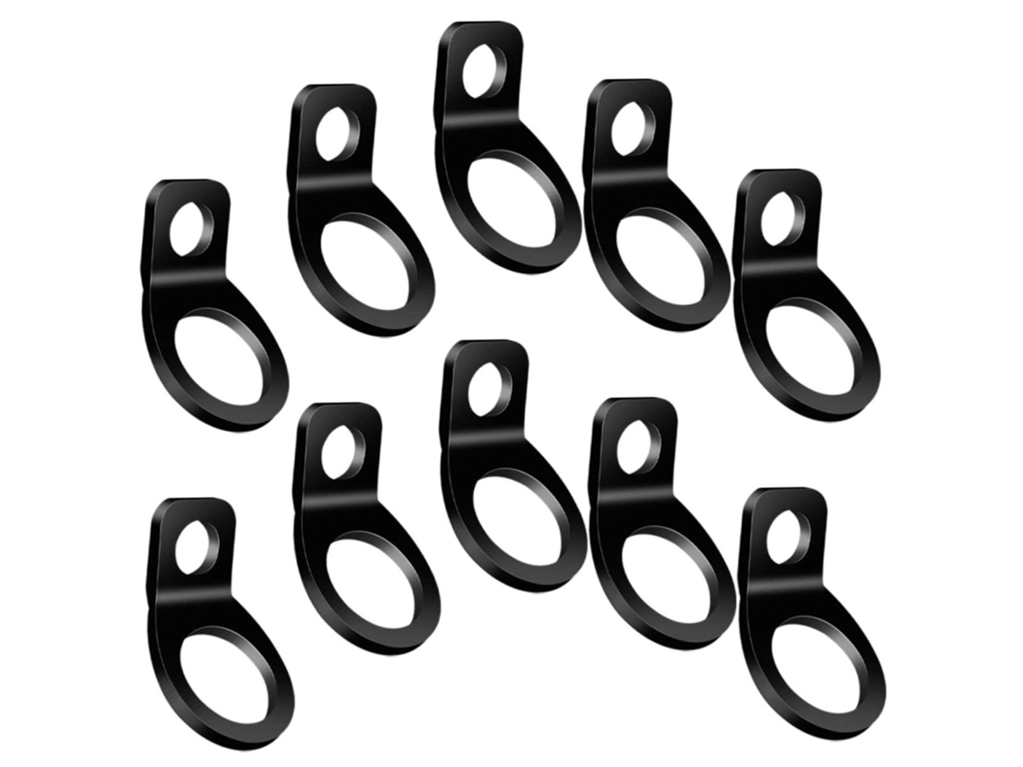 Conjunto De 10 Ganchos Amarração Em Aço Inoxidável Preto 39 Cm Com Pontos Ancoragem Reforçados.