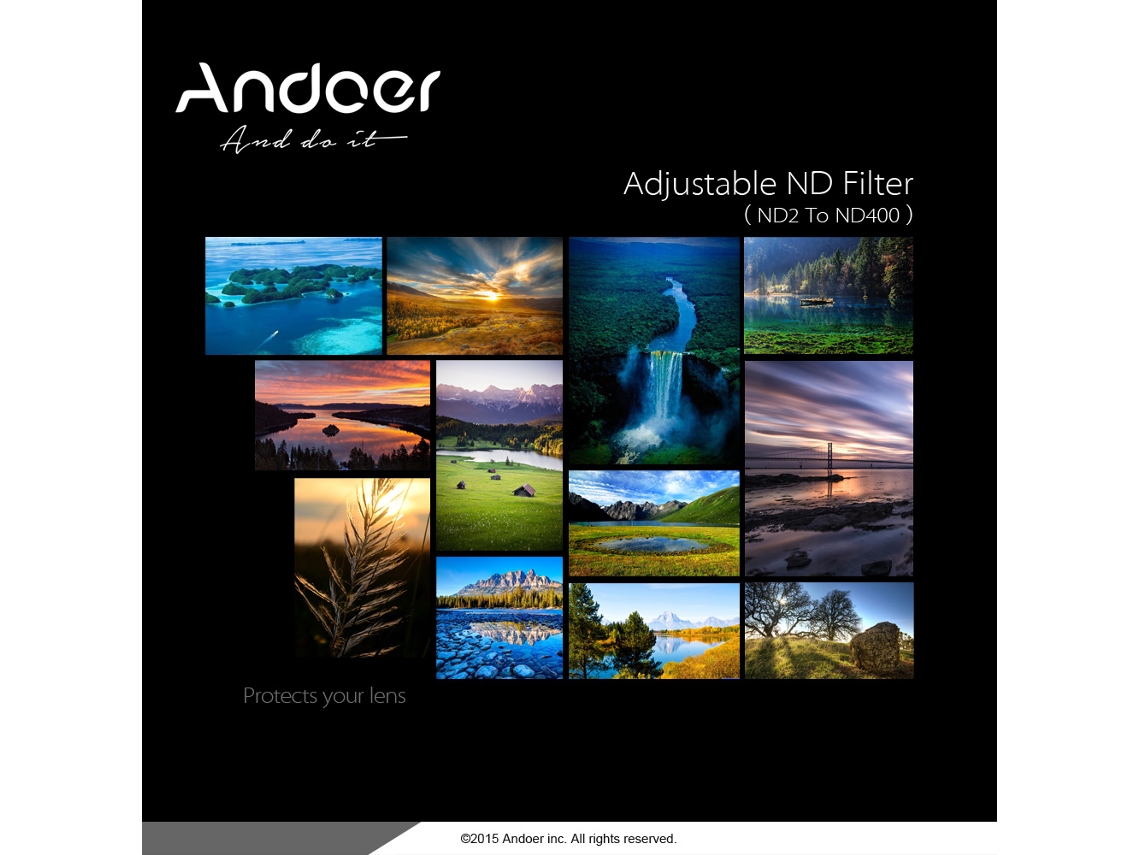 Filtro Nd Variable Andoer 52mm Nd2 A Nd400 Para Cámaras Dslr Canon Nikon Lentes Accesorios De Fotografía