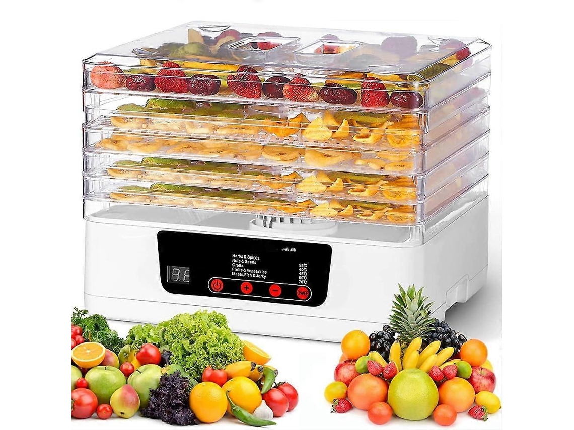 Desidratador De Alimentos De 350 W Com Visor Led E Temperatura Ajustável Para Carne Seca, Frutas E Legumes.