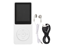 Reprodutor Mp3 Com Tela De 1.8 Polegadas Cartão De Memória 64gb Portátil Multifuncional Branco