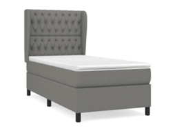 Cama com Molas/colchão 100x200 Cm Tecido Cinza escuro MAISON EXCLUSIVE