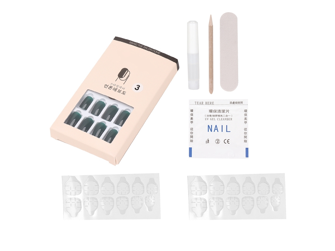 24 unhas postiças removíveis e reutilizáveis com design requintado, ferramenta para manicure (tipo 03)